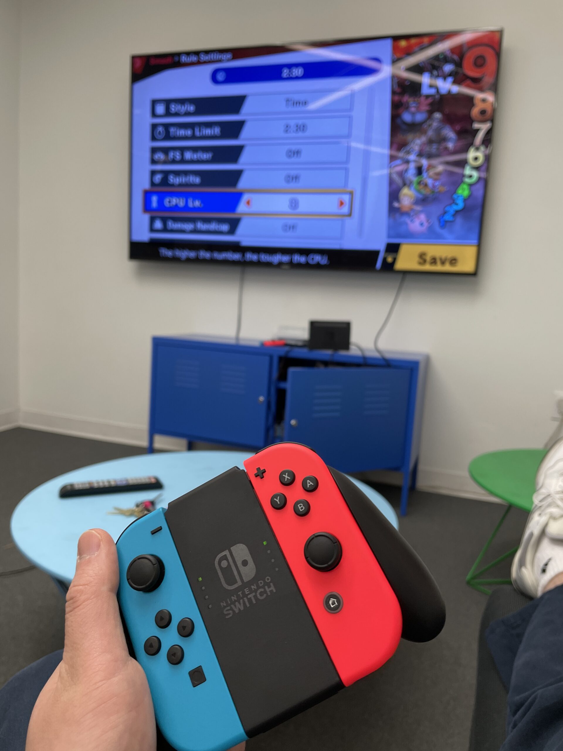 my nintendo switch hooked on to a tv